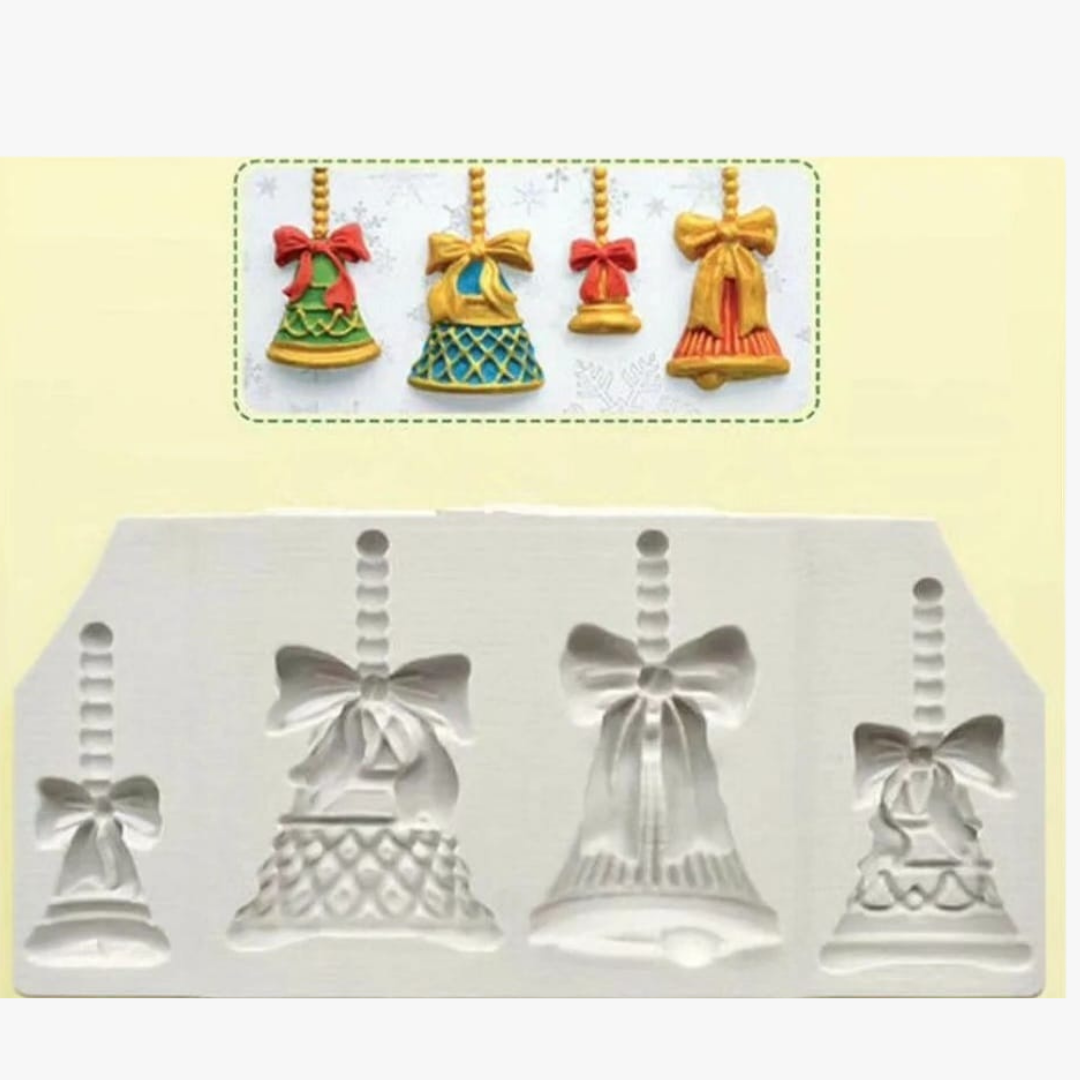 Christmas Bells silicon fondant mould