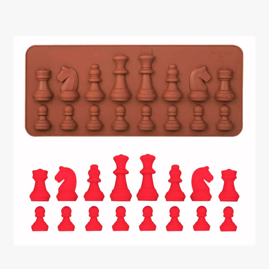 Silicon chess shape chocolate mould