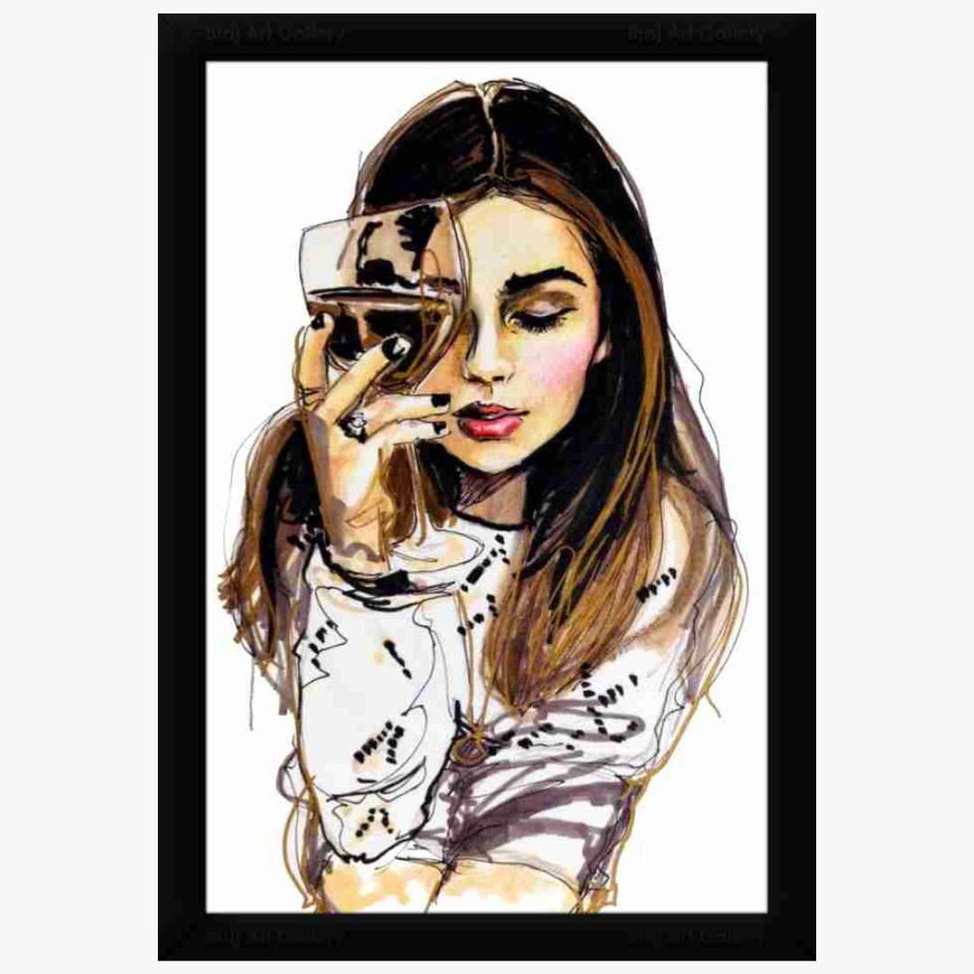 girl with glass