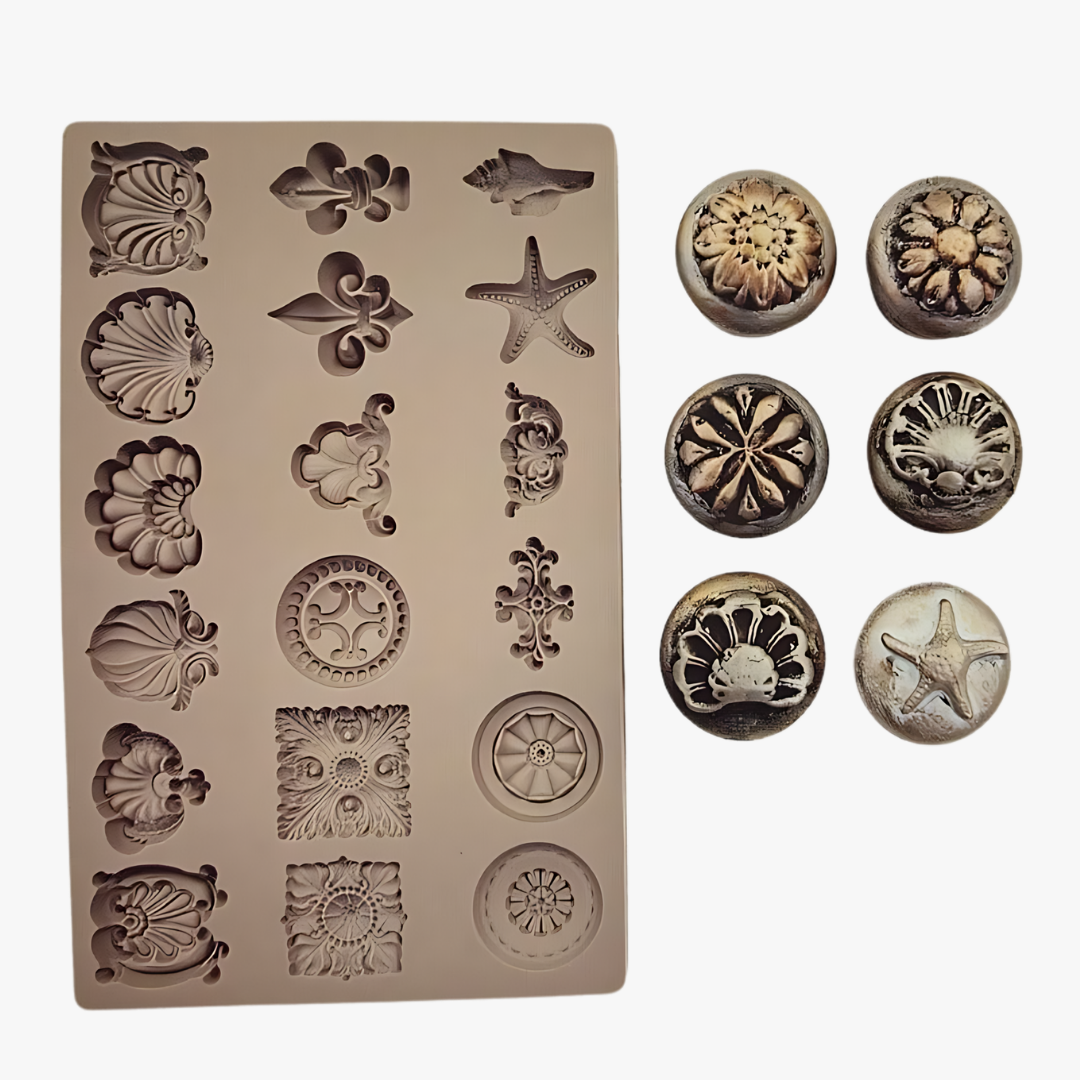 New vintage small effects fondant mould