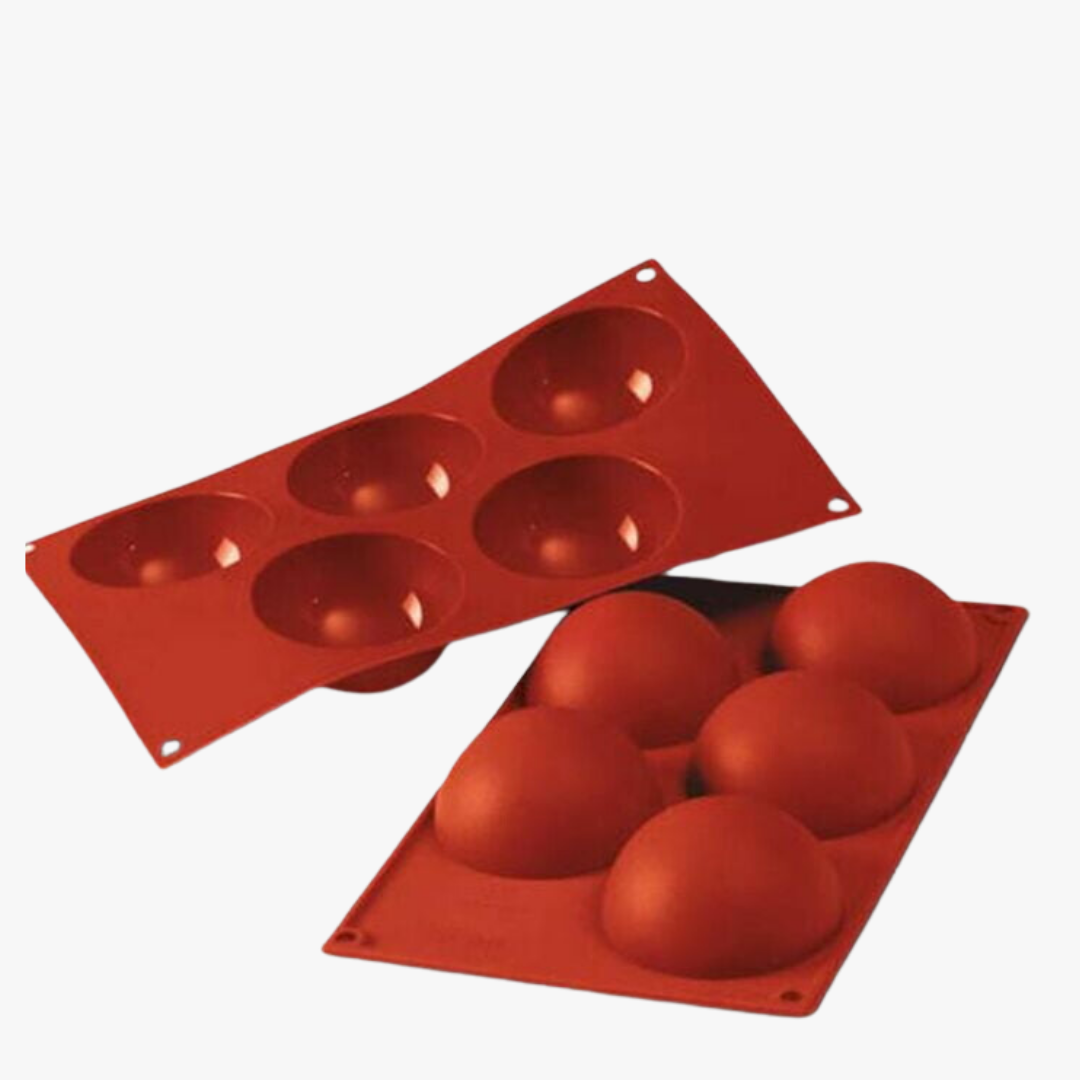 Silicon 5 in 1 semi sphere chocolate balls mould