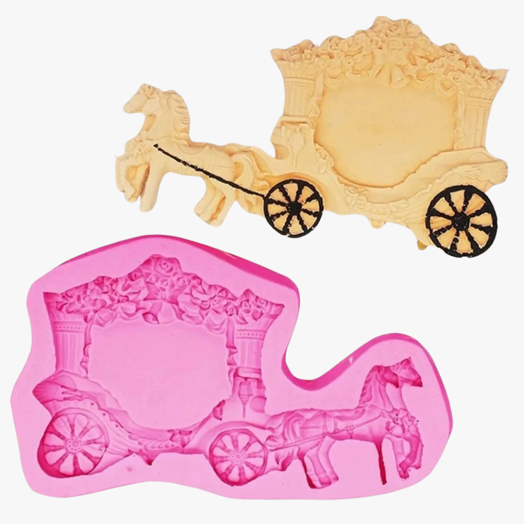 3D Romantic Wedding Horse Carriage Chariot Silicone Mould