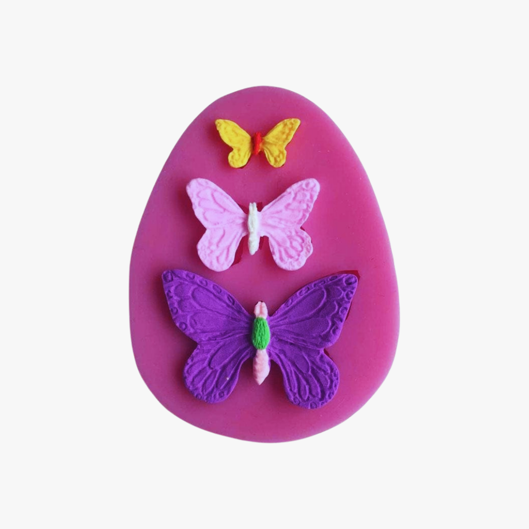 3 pcs butterly fondant mould