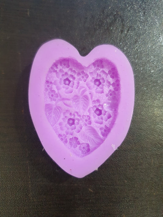 Silicon Heart Vintage Fondant Mold