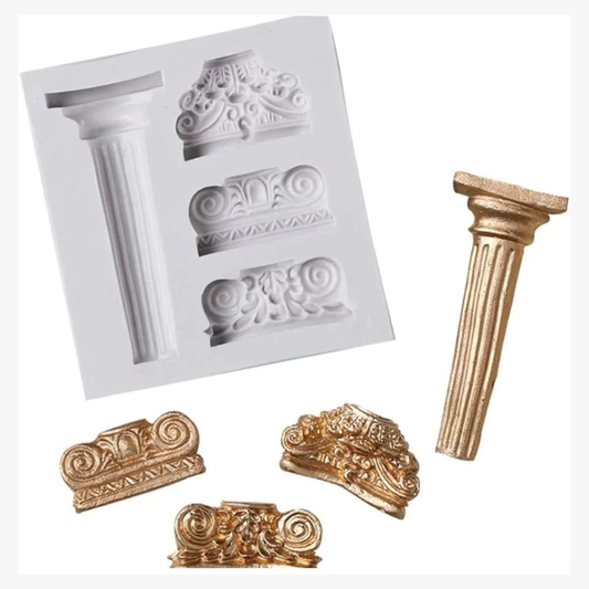 Silicone 3D Marble Pillar Pattern Fondant Mold 