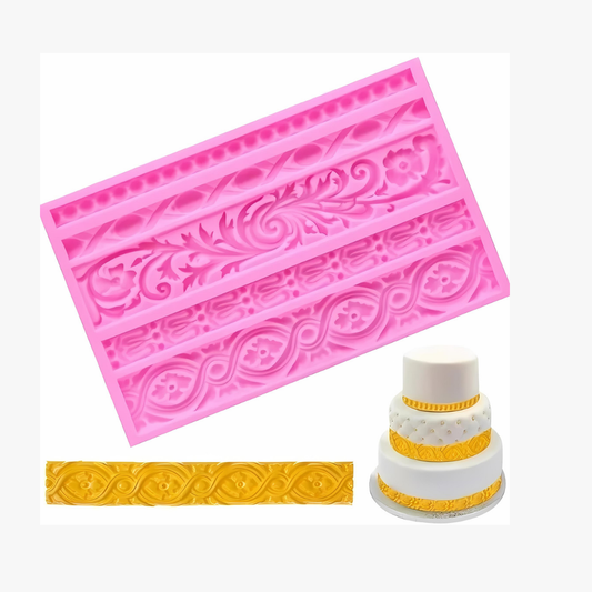 Silicon vintage cake border mould