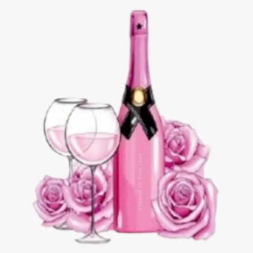 WINE GLASS AND BOTTLE EDIBLE PRECUT