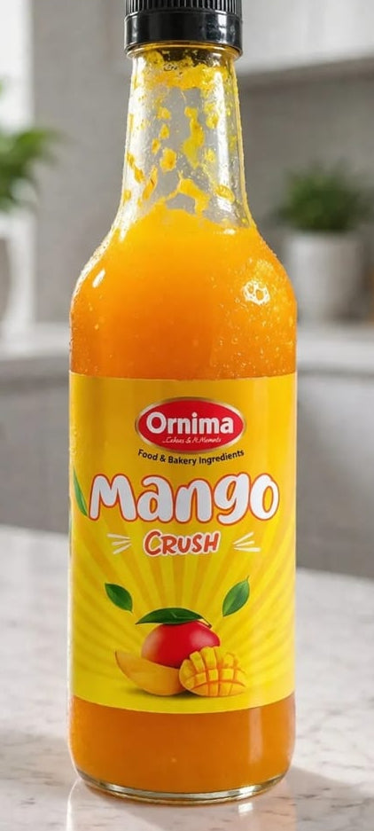 Bottle of Orinma Mango juice on a kitchen counter