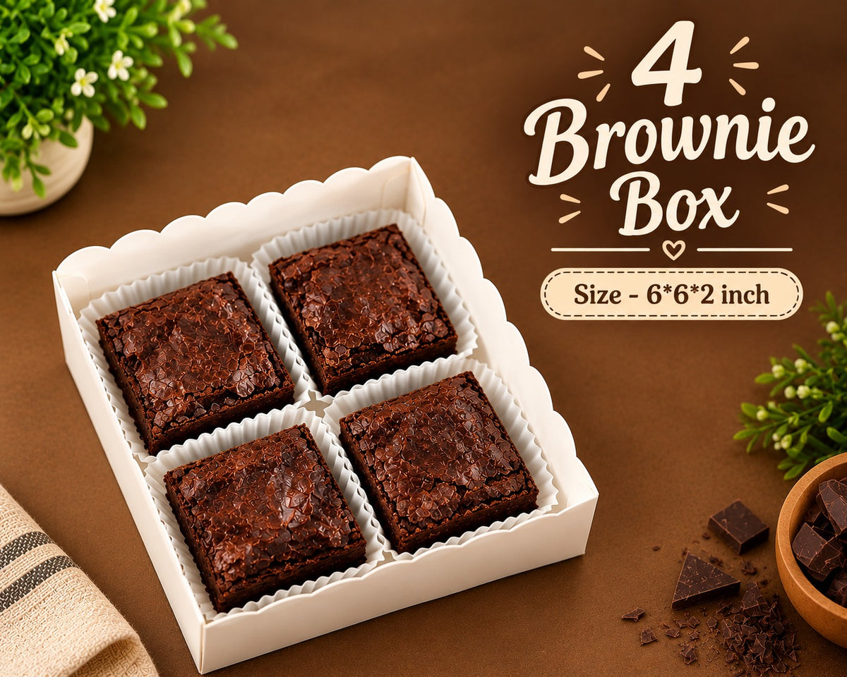 4 CAVITY BROWNIE BOX WITH TRANSPARENT LID (SET OF 10 PCS)