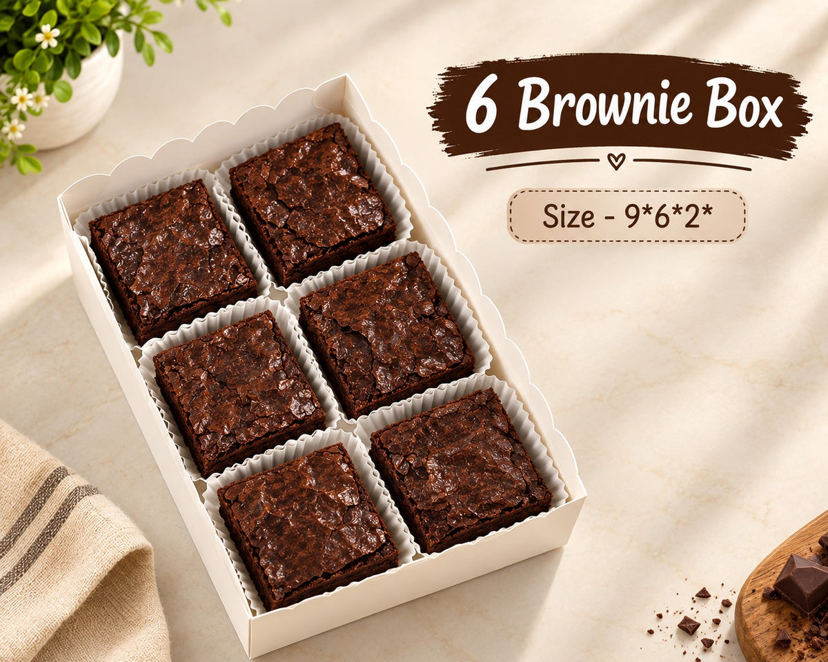 6 CAVITY BROWNIE BOX WITH TRANSPARENT LID (SET OF 10 PCS)