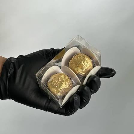 TRANSPARENT 2 CAVITY CHOCOLATE/MACARON BOX