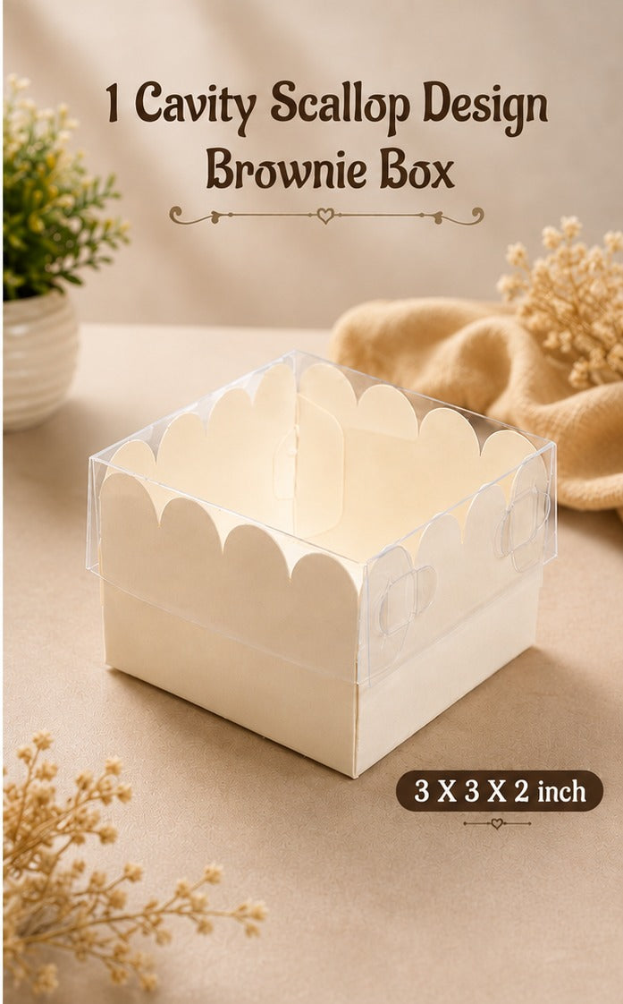 1 CAVITY BROWNIE BOX WITH TRANSPARENT LID (SET OF 10 PCS)