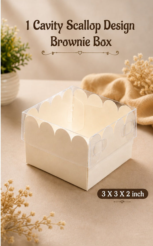 1 CAVITY BROWNIE BOX WITH TRANSPARENT LID (SET OF 10 PCS)