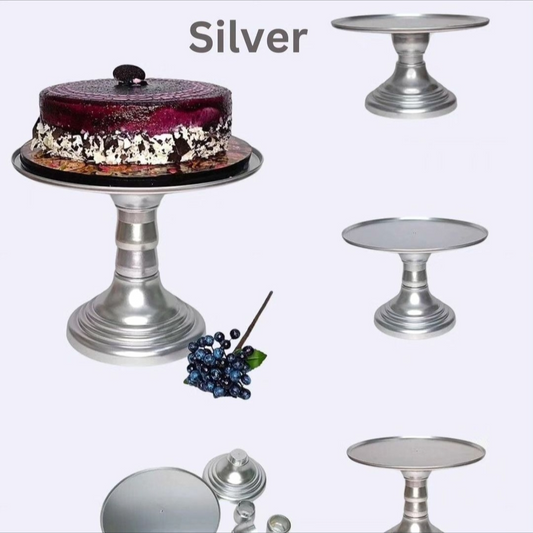 Adjustable cake stand silver