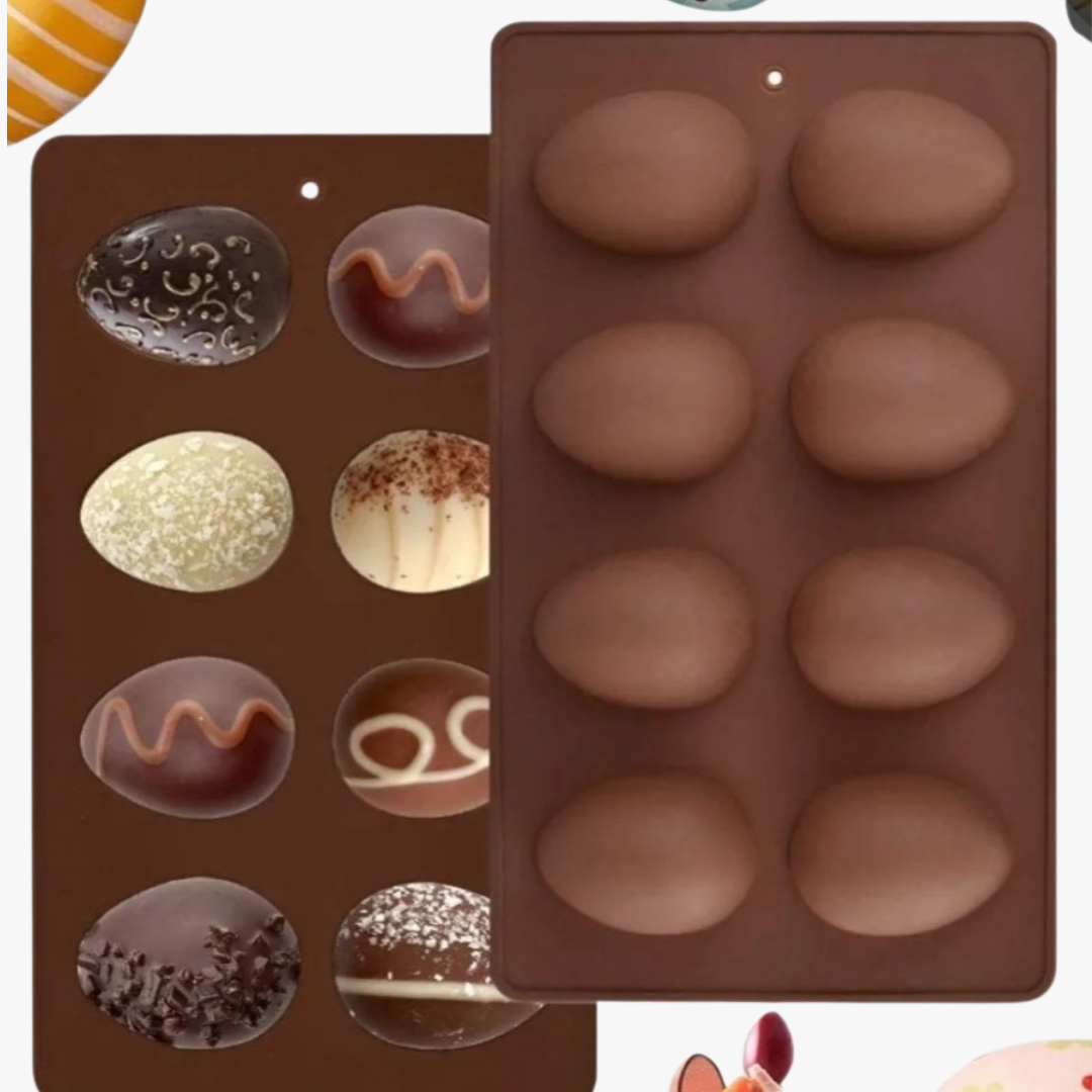 Silicon easter egg shape 8 cavity chocolate mould