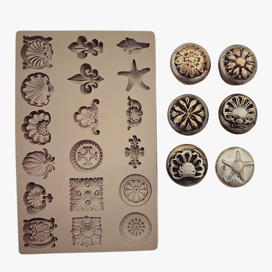New vintage small effects fondant mould