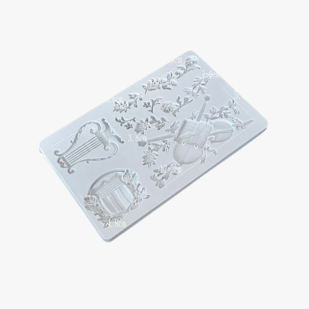 Silicon miusic theme lace fondant mould