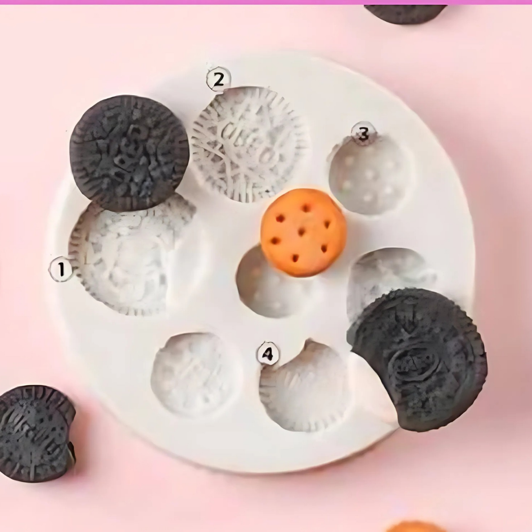 Silicon oreo biscuit shape fondant mould